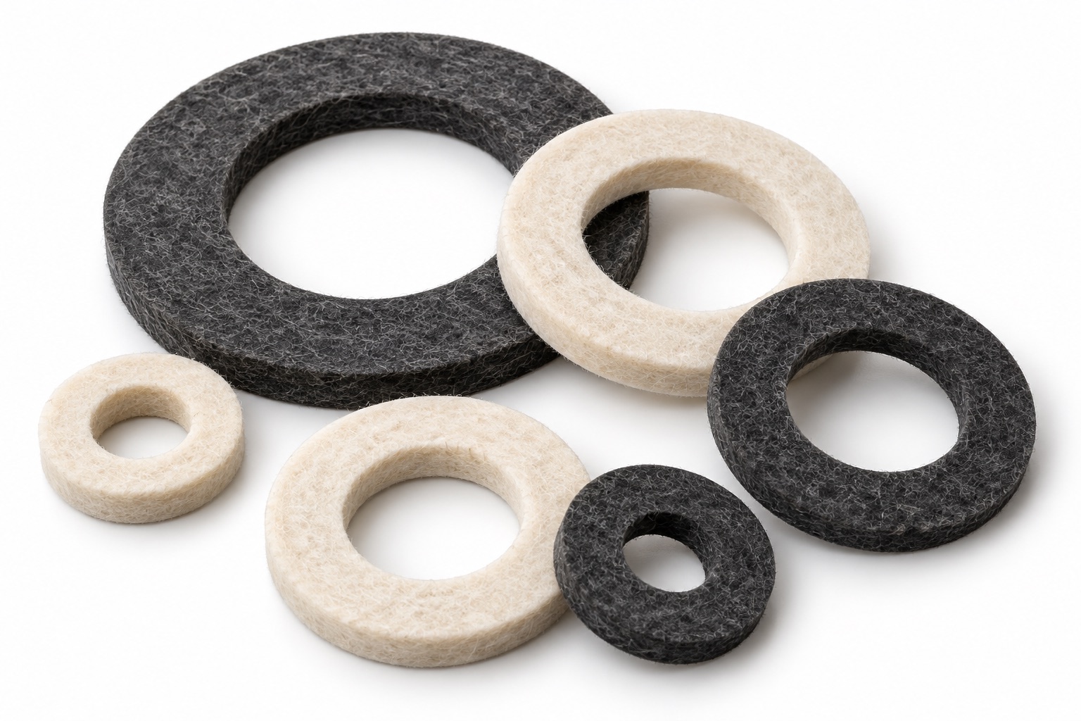 Illustrative white-background concept of custom felt rings
