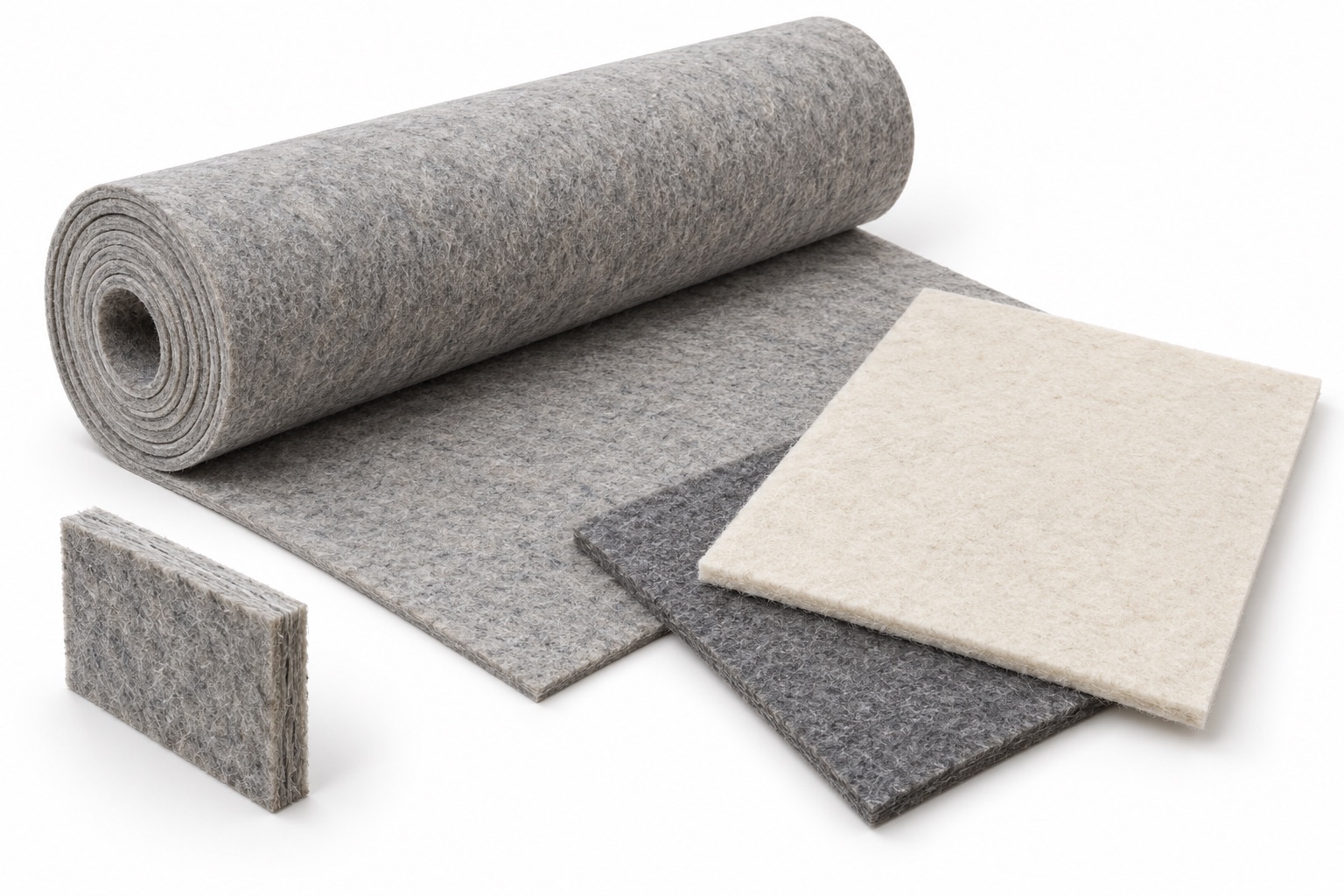 Illustrative range of industrial felt material formats